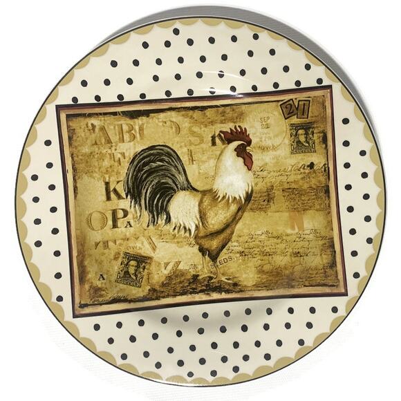 Sakura Retro Rooster Dessert/Salad Plates 8 Inches Set of Four - Picture 6 of 8